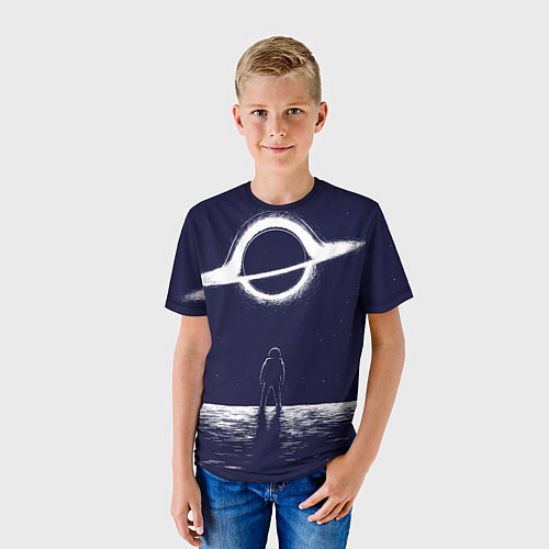 Детская футболка Космонавт смотрит на планету / 3D-принт – фото 3