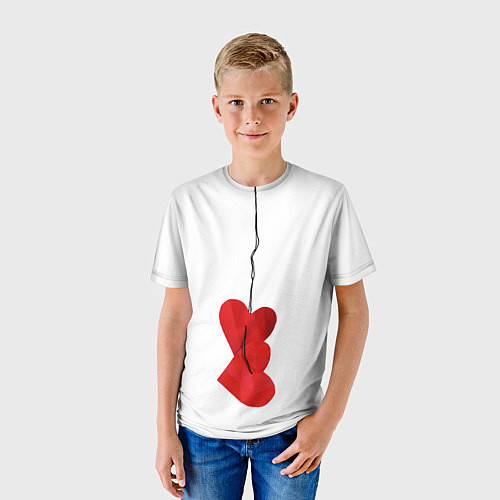 Детская футболка Сердца валентинки / 3D-принт – фото 3