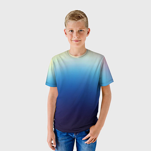 Детская футболка Blue gradient colors / 3D-принт – фото 3