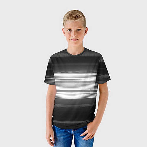 Детская футболка Черно-белые помехи / 3D-принт – фото 3