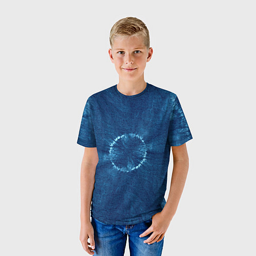 Детская футболка Синий круг тай-дай / 3D-принт – фото 3