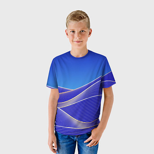 Детская футболка Волновая растровая композиция / 3D-принт – фото 3