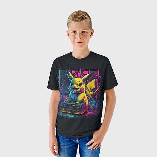 Детская футболка Пикачу с магнитофоном / 3D-принт – фото 3