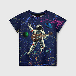 Футболка детская Космонавт играет на гитаре, цвет: 3D-принт