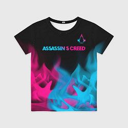 Футболка детская Assassins Creed - neon gradient: символ сверху, цвет: 3D-принт
