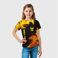 Футболка детская Free Fire - gold gradient: надпись, символ, цвет: 3D-принт — фото 2