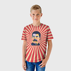 Футболка детская Сталин полигональный, цвет: 3D-принт — фото 2