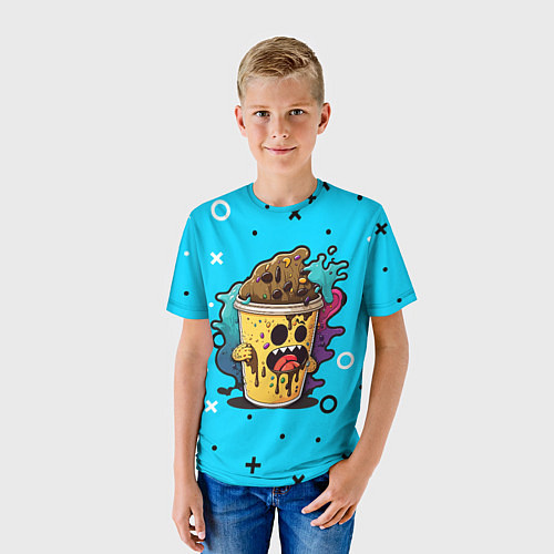 Детская футболка Кофейный монстр / 3D-принт – фото 3