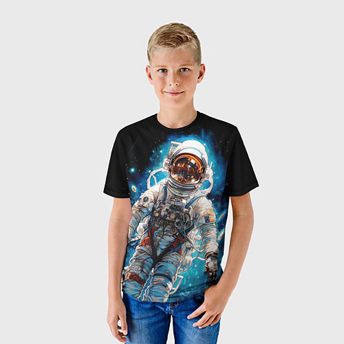 Детская футболка Космонавт в голубой дымке / 3D-принт – фото 3