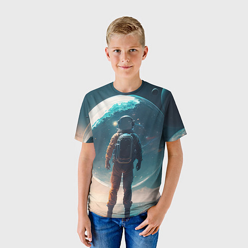 Детская футболка Космонавт без головы на другой планете / 3D-принт – фото 3