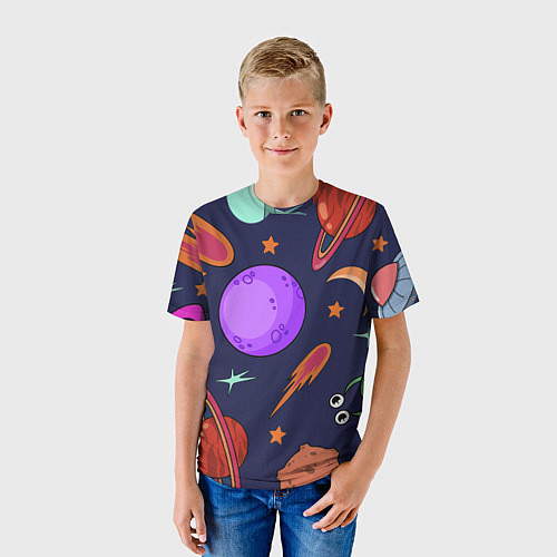 Детская футболка Космический арт планеты / 3D-принт – фото 3