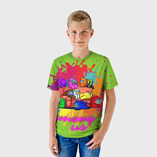 Детская футболка Among us splash meeting / 3D-принт – фото 3
