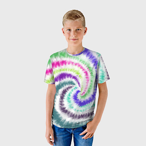 Детская футболка Тай-дай разноцветный / 3D-принт – фото 3
