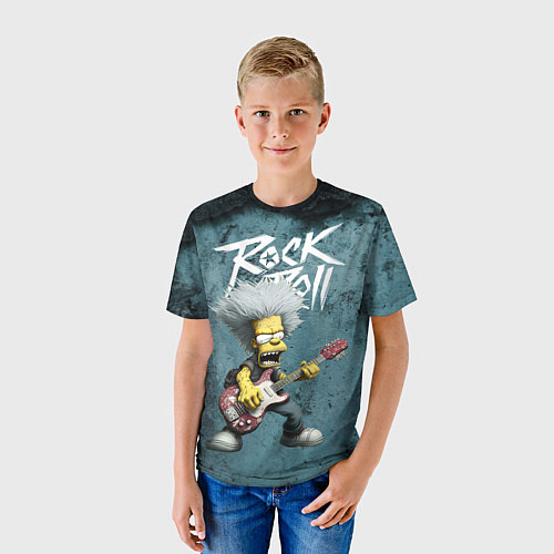 Детская футболка Rock n roll style Simpsons / 3D-принт – фото 3
