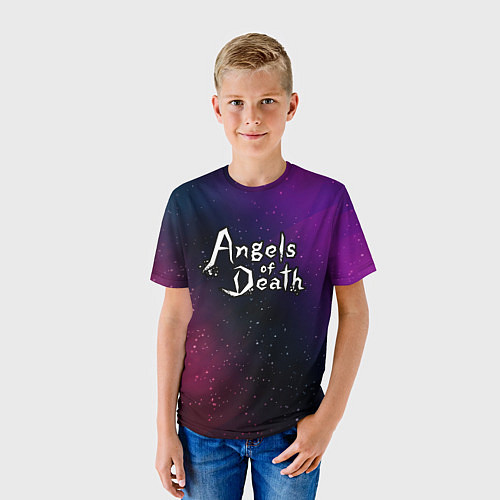 Детская футболка Angels of Death gradient space / 3D-принт – фото 3