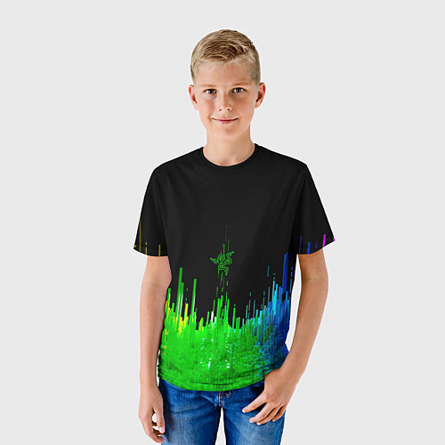 Детская футболка Геометрическая музыкальная волна / 3D-принт – фото 3