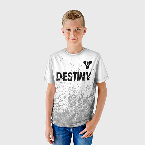 Детская футболка Destiny glitch на светлом фоне: символ сверху / 3D-принт – фото 3