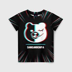 Футболка детская Символ Danganronpa в стиле glitch на темном фоне, цвет: 3D-принт