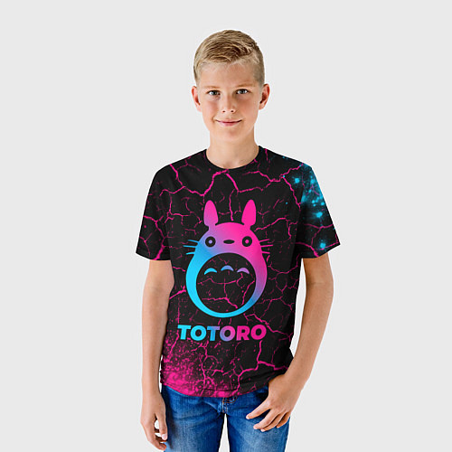 Детская футболка Totoro - neon gradient / 3D-принт – фото 3