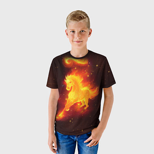 Детская футболка Огненный конь мчится / 3D-принт – фото 3
