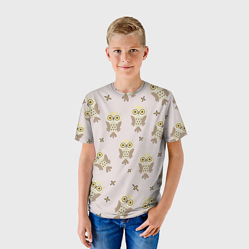 Детская футболка Сова и знак плюс / 3D-принт – фото 3
