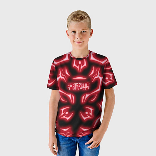 Детская футболка Магическая битва светящиеся Знаки Сукуны / 3D-принт – фото 3
