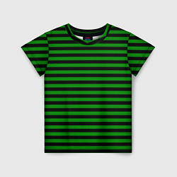Футболка детская Черно-зеленые полосы, цвет: 3D-принт