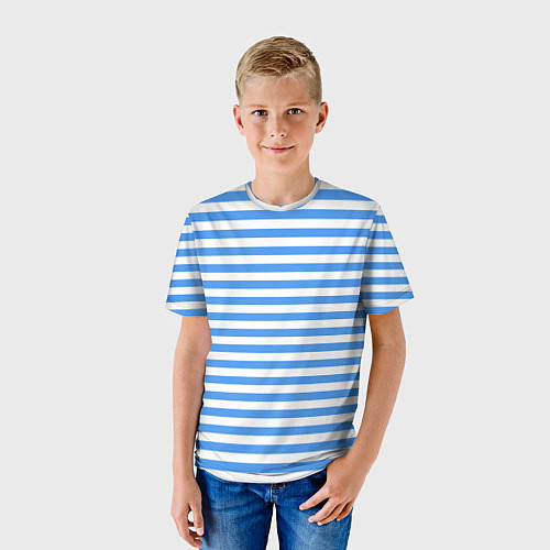 Детская футболка Тельняшка васильковая ВДВ / 3D-принт – фото 3