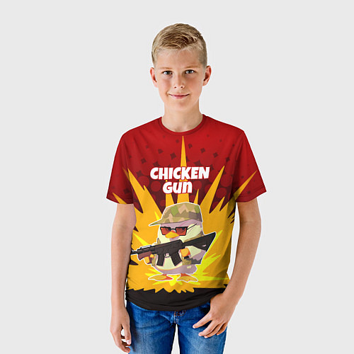 Детская футболка Chicken Gun - спецназ / 3D-принт – фото 3