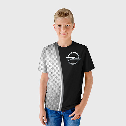 Детская футболка Опель черный серебристый / 3D-принт – фото 3