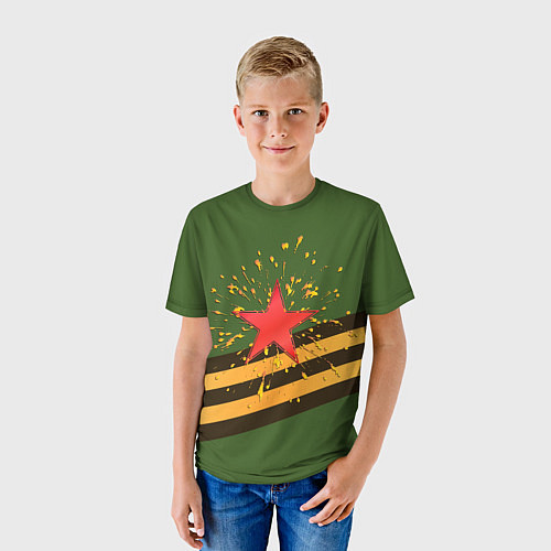 Детская футболка Праздничная звезда 9 мая / 3D-принт – фото 3