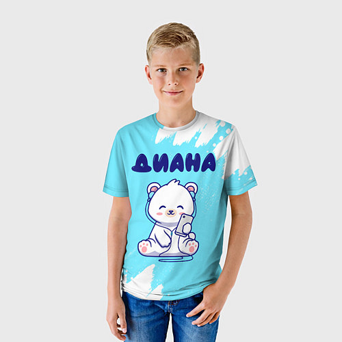 Детская футболка Диана белый мишка / 3D-принт – фото 3