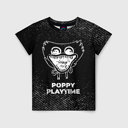 Футболка детская Poppy Playtime с потертостями на темном фоне, цвет: 3D-принт