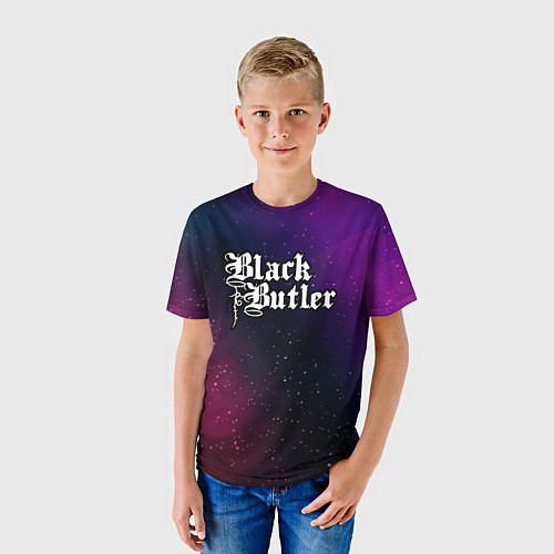 Детская футболка Black Butler gradient space / 3D-принт – фото 3