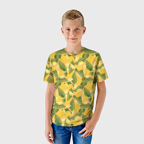 Детская футболка Летний паттерн с ананасами / 3D-принт – фото 3