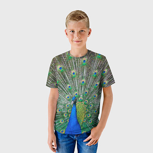 Детская футболка Величественный павлин / 3D-принт – фото 3