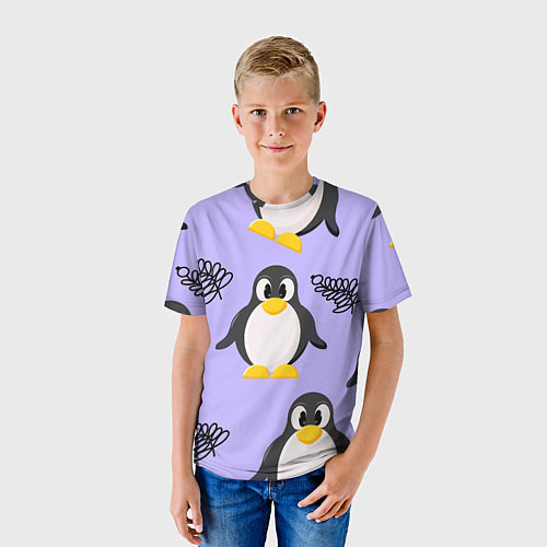 Детская футболка Пингвин и веточка / 3D-принт – фото 3
