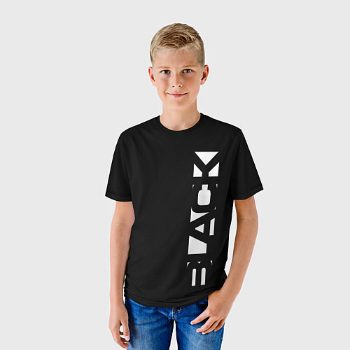 Детская футболка Black minimalistik / 3D-принт – фото 3