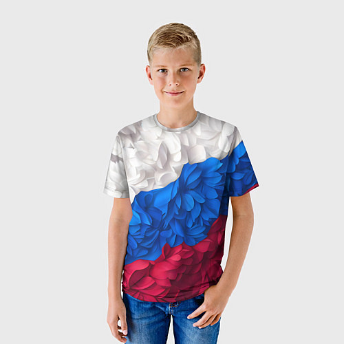 Детская футболка Флаг России из цветов / 3D-принт – фото 3