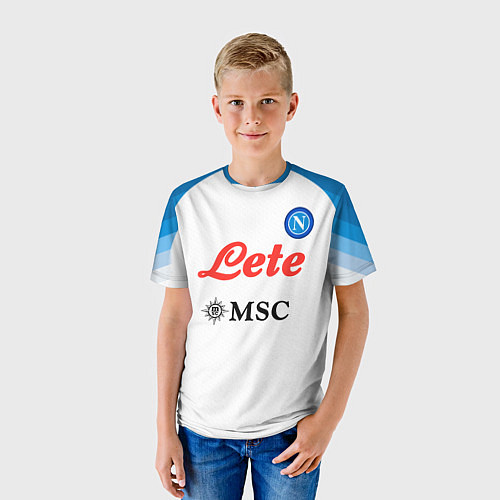 Детская футболка Виктор Осимхен Наполи форма 2223 гостевая / 3D-принт – фото 3