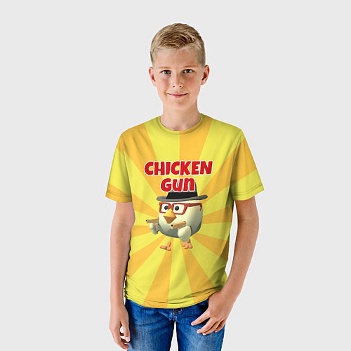 Детская футболка Chicken Gun с пистолетами / 3D-принт – фото 3
