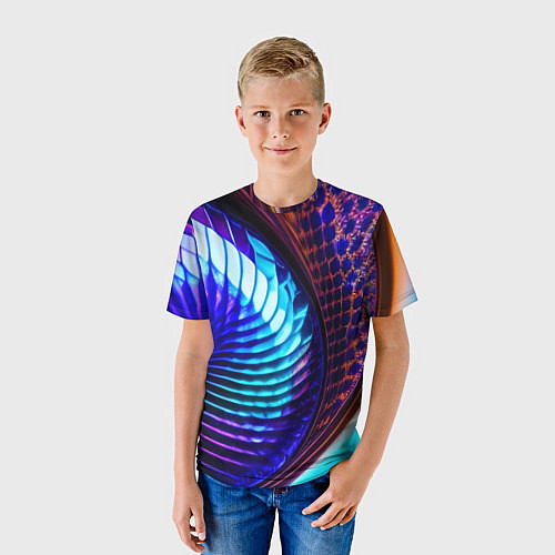 Детская футболка Неоновый водоворот / 3D-принт – фото 3