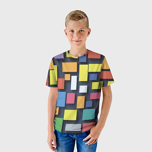Детская футболка Тетрис цветные кубики / 3D-принт – фото 3