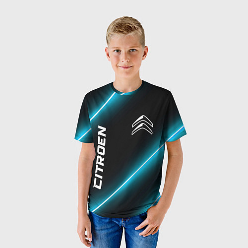 Детская футболка Citroen неоновые лампы / 3D-принт – фото 3