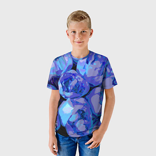 Детская футболка Синие розы стиль / 3D-принт – фото 3