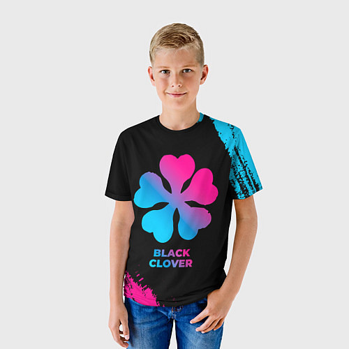 Детская футболка Black Clover - neon gradient / 3D-принт – фото 3