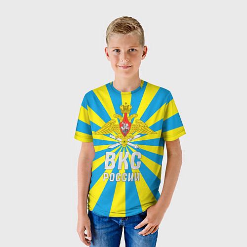 Детская футболка ВКС России - герб / 3D-принт – фото 3