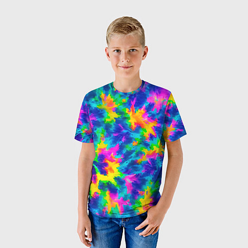 Детская футболка Тай-дай цветные краски / 3D-принт – фото 3