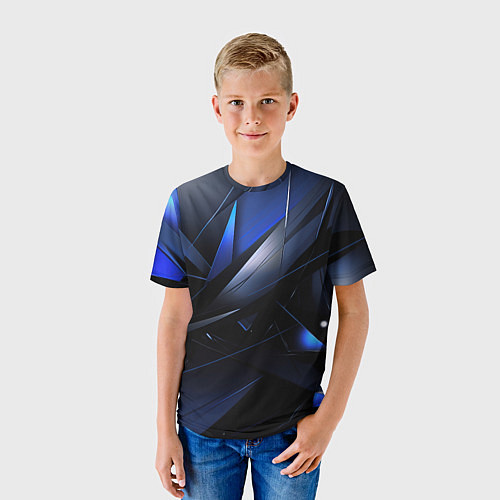 Детская футболка Blue black background / 3D-принт – фото 3
