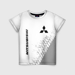 Футболка детская Mitsubishi speed на светлом фоне со следами шин: н, цвет: 3D-принт